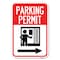 Signmission Parking Permit With Right Arrow Symbol Heavy-Gauge Aluminum Sign, 12" x 18", A-1218-23401 A-1218-23401 - alternate 1